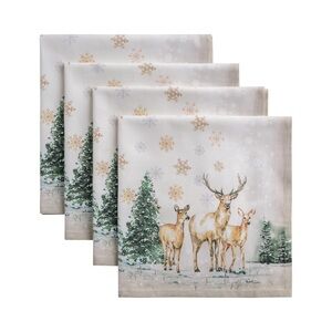 Maison D' Hermine Cloth Napkins Set Of 4 100% Cotton For Thanksgiving Christmas